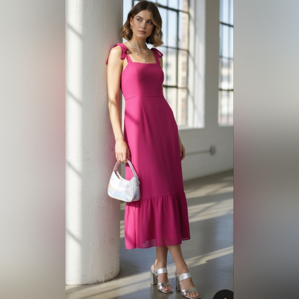 Gianni Bini Hot Pink Party Cocktail Dress Dillard's Sz 4 Women Wedding Party 321